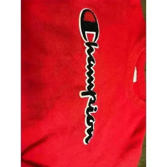 Vintage Champion Women’s Large Red Reverse Weave Sweatshirt Pullover - Picture 4 of 11